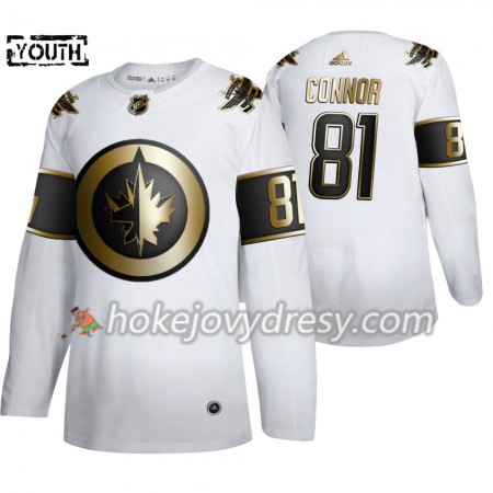 Dětské Hokejový Dres Winnipeg Jets Kyle Connor 81 Adidas 2019-2020 Golden Edition Bílá Authentic